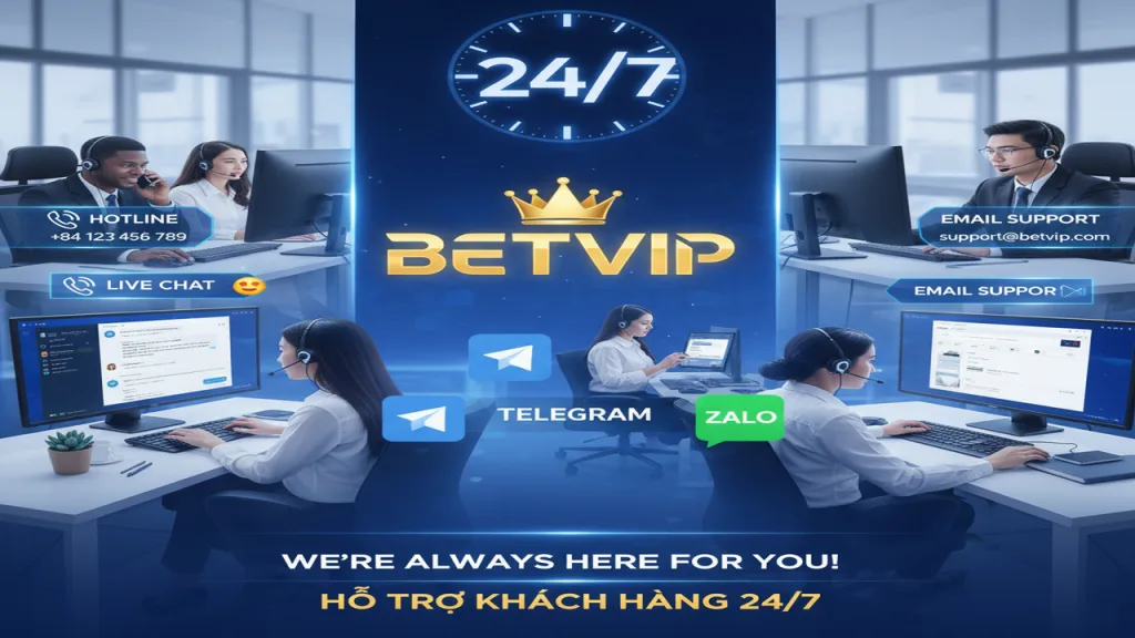 Liên hệ hỗ trợ 24/7 Betvip