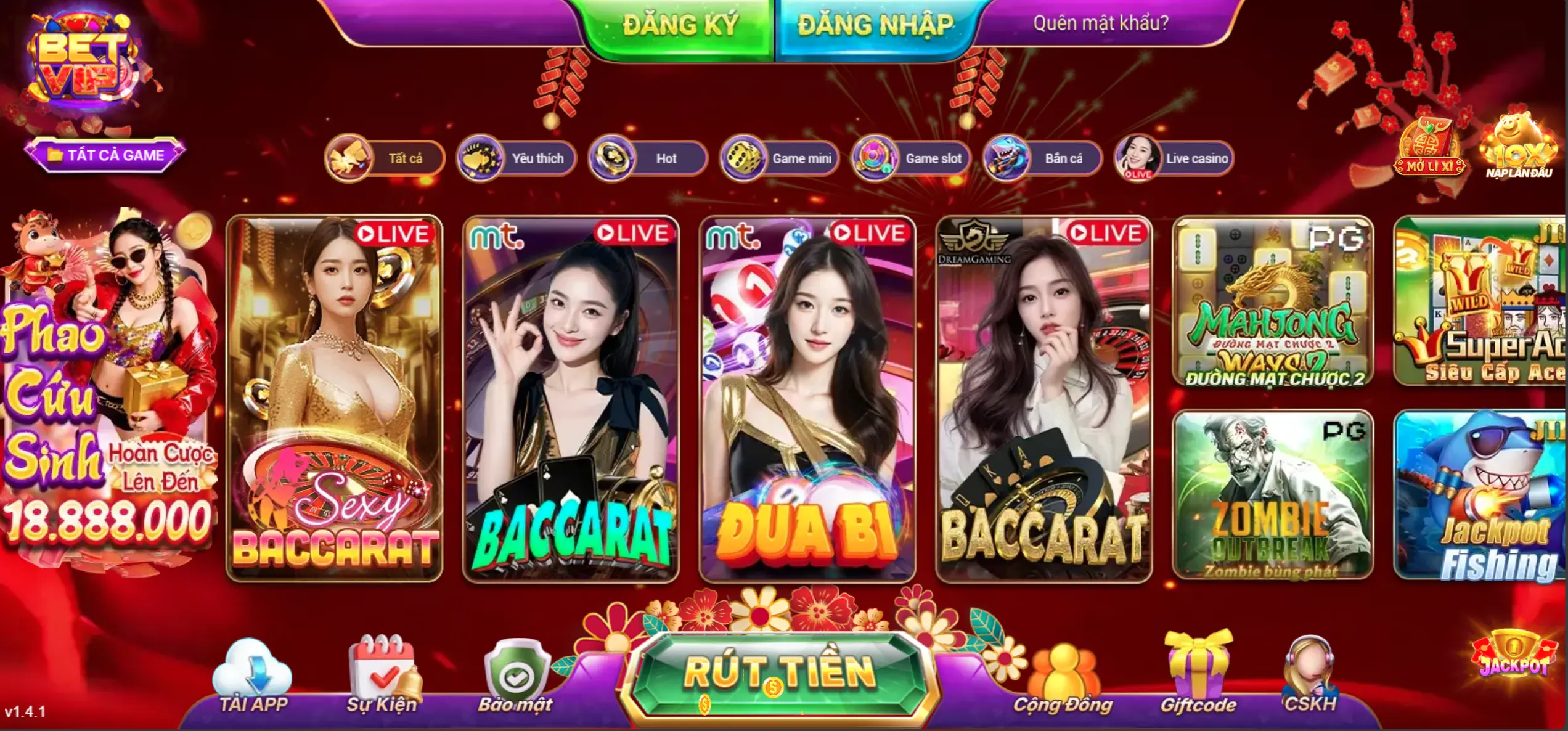 Danh sách game Casino tại betvip