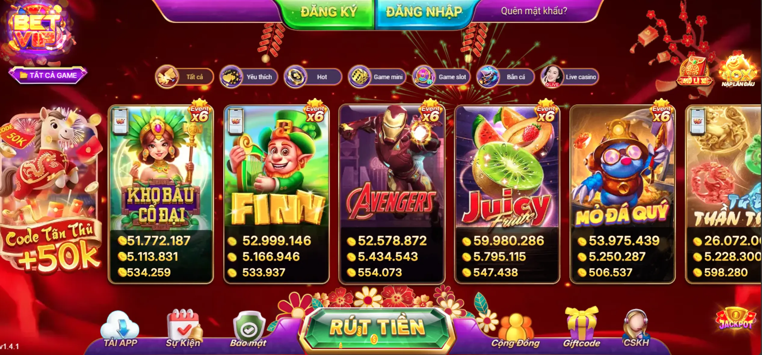 Danh Sách Game Nổ Hũ tại Betvip